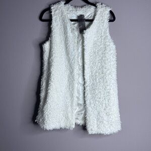 Moon Collection Cream Teddy Jacket Soft Sleeveless Vest Sz M